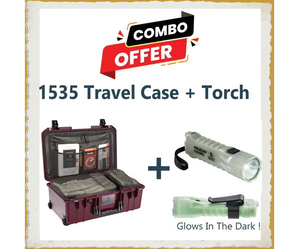 Pelican 1535 Air Travel Case - Ox Blood + Torch